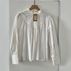 BNWT Olive Clothing white cotton blouse shirt (One Size)